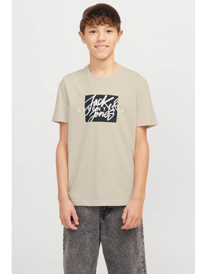 Jack & Jones Jjcolton Tee Ss Bej Erkek Çocuk Kısa Kol T-Shirt