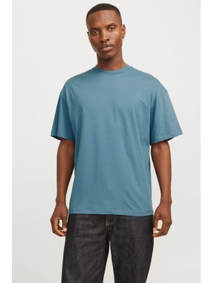 Jack & Jones Jjebradley Tee Ss O-Neck Mavi Erkek Kısa Kol T-Shirt