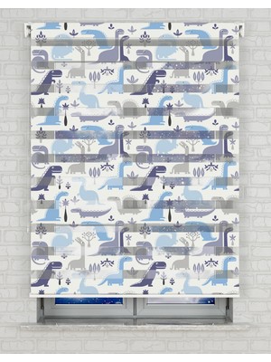 AD Home Dinazor Baskılı Zebra Perde - Gece Gündüz Kullanıma Uygundur - Erkek Çocuk Odası Perdesi | Kokusuz Mürekkeple Basılmış  Zebra Perdeler ile Sende Tarzını Yansıt! | 1 Dakikada Pratik Montaj