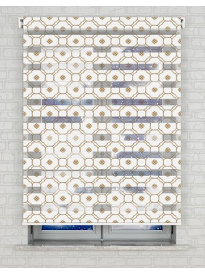 AD Home Geometrik Baskılı Zebra Perde - Gece Gündüz Kullanıma Uygundur - Yatak Odası Perdesi | Kokusuz Mürekkeple Basılmış  Zebra Perdeler ile Sende Tarzını Yansıt! | 1 Dakikada Pratik Montaj