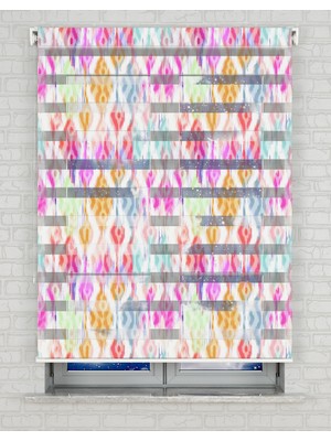 AD Home Renklerin Geçişi Baskılı Zebra Perde - Gece Gündüz - Genç Odası Perdesi | Kokusuz Mürekkeple Basılmış  Zebra Perdeler ile Sende Tarzını Yansıt! | 1 Dakikada Pratik Montaj