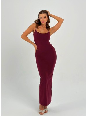 Şık Askılı Sonbahar Mevsimlik Elbise