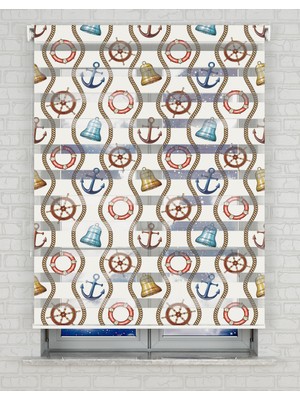 AD Home Denizci Baskılı Zebra Perde - Gece Gündüz Kullanıma Uygundur - Erkek Çocuk Odası Perdesi | Kokusuz Mürekkeple Basılmış  Zebra Perdeler ile Sende Tarzını Yansıt! | 1 Dakikada Pratik Montaj