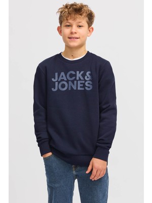 Jack & Jones Jjecorp Logo Crew Lacivert Erkek Çocuk Sweatshirt