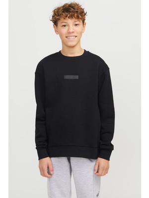 Jack & Jones Jjtaka Sweat Crew Neck Jn Siyah Erkek Çocuk Sweatshirt
