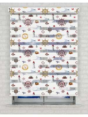 AD Home Denizci Baskılı Zebra Perde - Gece Gündüz Kullanıma Uygundur - Erkek Çocuk Odası Perdesi | Kokusuz Mürekkeple Basılmış  Zebra Perdeler ile Sende Tarzını Yansıt! | 1 Dakikada Pratik Montaj