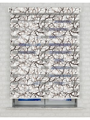 AD Home Ağaç Dalları Baskılı Zebra Perde - Gece Gündüz Kullanıma Uygundur - Salon Perdesi | Kokusuz Mürekkeple Basılmış  Zebra Perdeler ile Sende Tarzını Yansıt! | 1 Dakikada Pratik Montaj