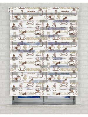 AD Home Nescafe Baskılı Zebra Perde - Gece Gündüz Kullanıma Uygundur - Mutfak Perdesi | Kokusuz Mürekkeple Basılmış  Zebra Perdeler ile Sende Tarzını Yansıt! | 1 Dakikada Pratik Montaj