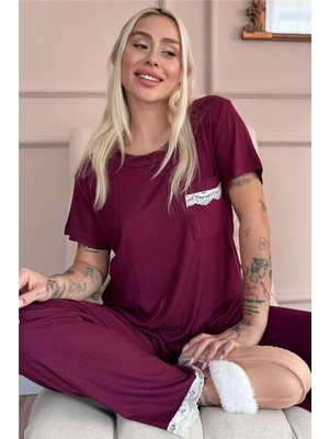 Mürdüm Dublin Kısa Kollu Dantelli Kadın Pijama Takımı