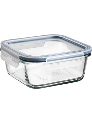 IKEA Kare Kapaklı Saklama Kabı 600 ml 15X15X7 cm Cam Plastik Sızdırmaz Kapaklı Şeffaf Saklama Fırın Kabı