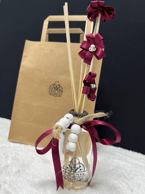 Amor Man Özel Tasarım Bordo Çiçekli Dekoratif Şişeli Japon Kiraz Çiçeği Çocuklu Oda Kokusu