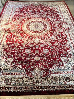 Asaryün Halı Ipek H4095 Bordo Ipeksi Geleneksel Renkli Göbekli Klasik Desen Salon Halısı Modern