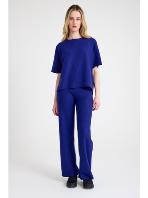 Cotenconcept Cepsiz Bol Kesim Fitilli Dökümlü Ikili Tişört ve Pantolon Takımı