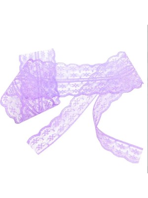 İpek Hobi  Mürdüm  Renk 2 Cm Tek Sıra Gipürlü Dantel Kurdela  3 Adet