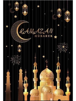 Patladı Gitti Ramazan Arka Fon Süs Ramazan Süslemesi Baskılı Arka Fon Ramazan Perde Süsü 130 x 100 cm