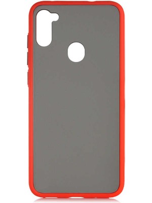 Galaxy A11/M11 Kılıf Mat Yüzey Renkli Kenar Silikon