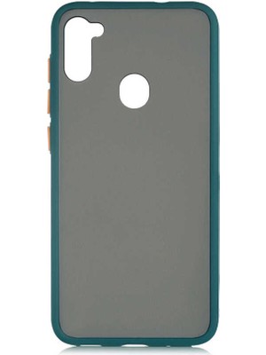 Galaxy A11/M11 Kılıf Mat Yüzey Renkli Kenar Silikon