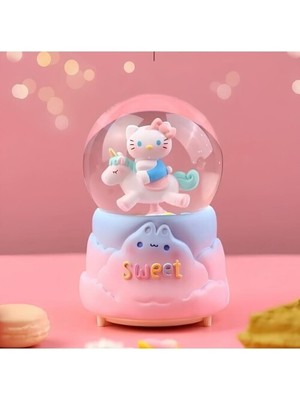 Dervis'İN Hello Kitty İçi Dönmeli Püskürtmeli Işıklı Müzikli Kar Küresi Büyük Boy Model 2