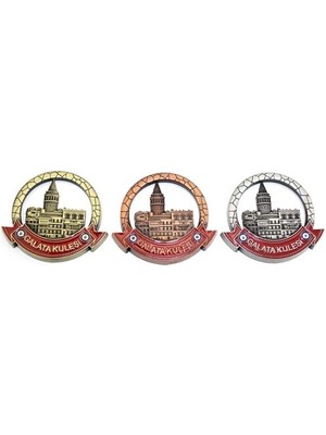 Dervis'İN İstanbul Temalı Metal Magnet Galata Kulesi Yuvarlak Tasarım