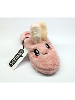 Set Timo Pembe Tavşan Figürlü Panduf Ev Terliği