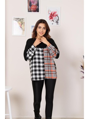 Settimo-Lsk Siyah Ekose Detaylı Sweatshirt