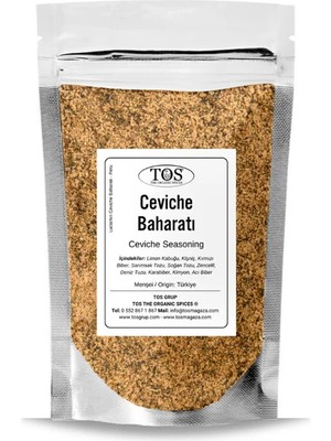 TOS The Organic Spices Lucia'nın Ceviche Baharatı 100 gr - Dünya Mutfakları Koleksiyonu