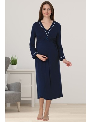 Effortt Lacivert Hamile Lohusa Gecelik