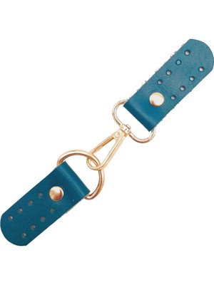 Angel Çanta Aksesuar Gerçek Deri Kancalı Böce (Kilit) Turkuaz Renk Light Gold Metalli