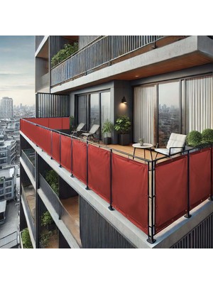 130CM Yükseklikliler Kahverengi Pvc Su Geçirmez Balkon Demiri Korkuluk Çit Branda