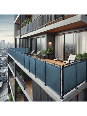 50CM Yükseklikliler Antrasit Pvc Su Geçirmez Balkon Demiri Korkuluk Çit Branda