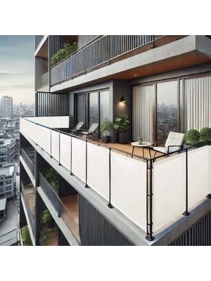 80CM Yükseklikliler Beyaz Pvc Su Geçirmez Balkon Demiri Korkuluk Çit Branda