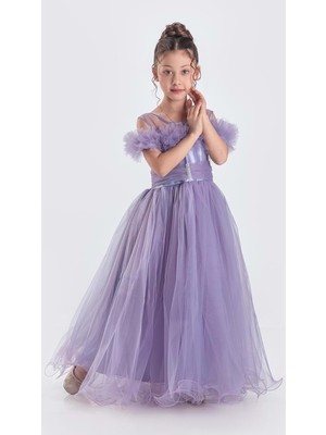 Mnk Baby & Kids Uzun Etek Kız Çocuk Robası Şifon Abiye M00723