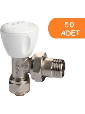 50 Adet Eca Rv3 1/2 Köşe Radyatör Valfi Pex Petek Havlupan Vanası 602120721
