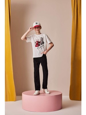 DeFacto Erkek Çocuk Straight Fit Standart Paça Jean Pantolon Black