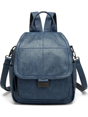 Yıkama Deri Sırt Askılı Kadın Çantası 21-K Barcelona 1908