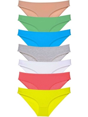 Mbb E-Ticaret 7 Adet Süper Eko Set Likralı Kadın Slip Külot Çok Renkli