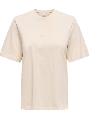 Only Onlmoody Lıfe S/s Word Top Box Jrs Krem