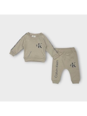 Woops Baby Marka Baskılı Kelvin Desen Ikili Takım Unisex 6-24 Ay