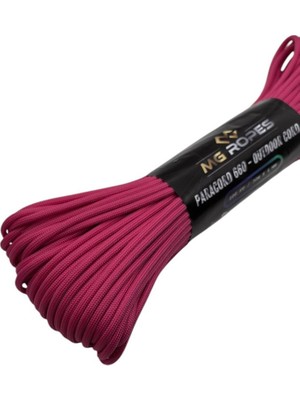 MG ROPES Bileklik ve Outdoor Polyester Paracord İp 4 mm 660 Lb 30 Metre Fuşya (10 Çekirdek)