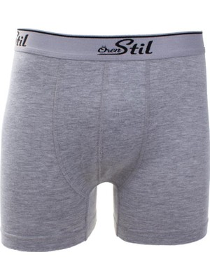 Ören Stil 44-8032 Gri 3'lü Paket Erkek Pamuklu Likralı Boxer
