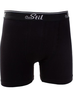 Ören Stil 44-8032 Siyah 3'lü Paket Erkek Pamuklu Likralı Boxer