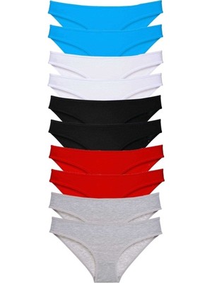 Mbb E-Ticaret 10 Adet Süper Eko Set Likralı Kadın Slip 528