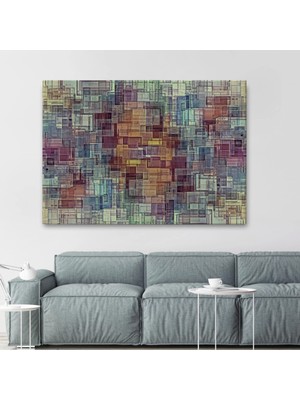 Marsilyan- Soyut Yağlıboya Görünüm Dekoratif Kanvas TABLO-3446