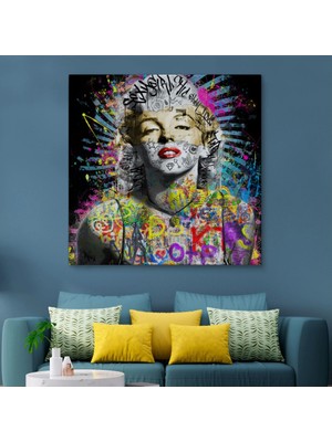 Marsilyan- Marilyn Monroe Sokak Sanatı Kanvas Tablo Street Art GRAFFITI-5893