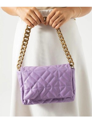 Lila Deri Kadın Çantası