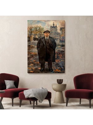 Marsilyan- Vladimir Lenin Sovyet Dönemi Rusya Dekoratif Duvar TABLOSU-6194