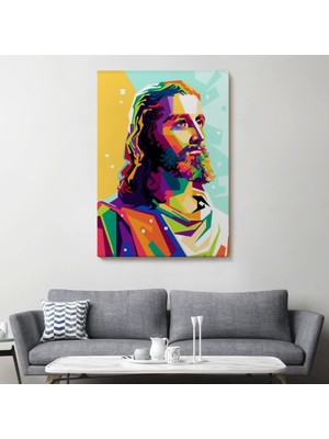 Marsilyan- Renkli Isa Mesih Duvar Tablosu, Jesus CHRIST-6343