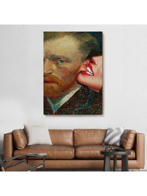 Marsilyan- Vincent Van Gogh Kulağını Isıran Kadın Pop Art TABLO-6486