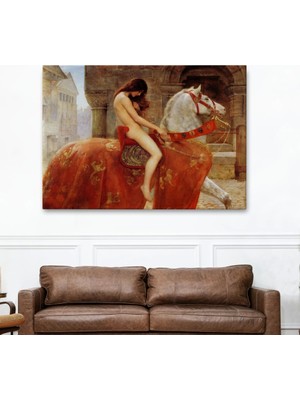 Marsilyan- Lady Godiva Tablosu - At Üstünde Çıplak KADIN-6583