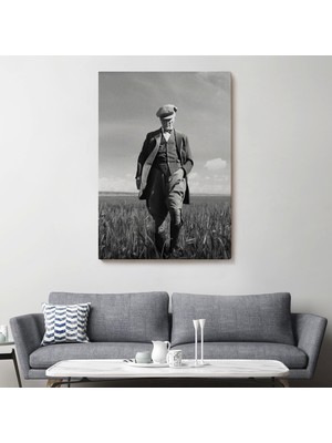 Marsilyan- Atatürk Portre Tablosu Mustafa Kemal Atatürk Dikdörtgen Dekoratif Kanvas TABLO-FC-127